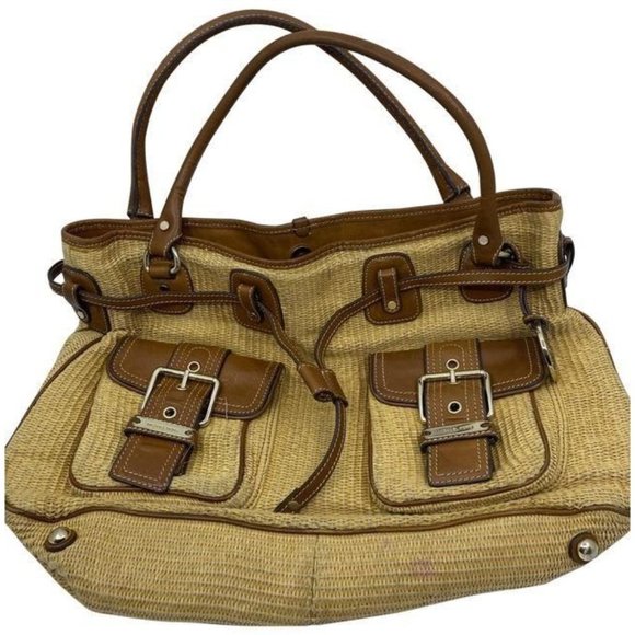 Michael Kors Handbags - michael kors in need of tlc brown wicker shoulder